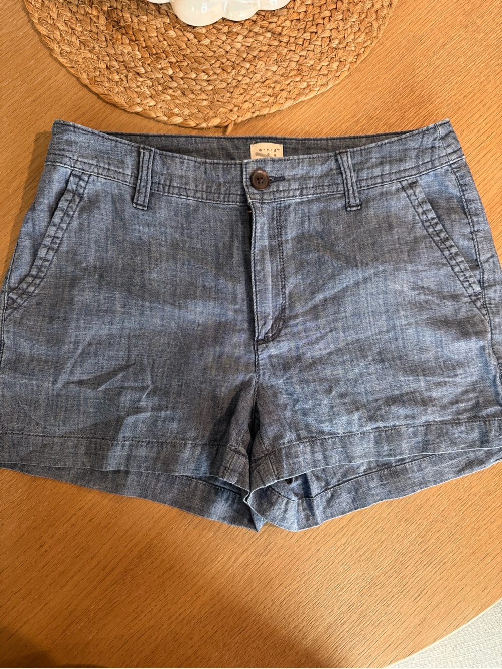 Women's 100% Cotton Chambray Shorts - Blue
